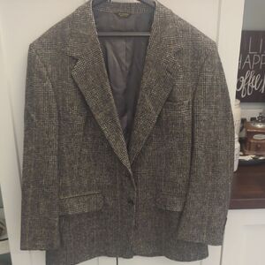 Bill Blass Men's Brown & Black Tweed Sport Coat 48R - Classic Design
